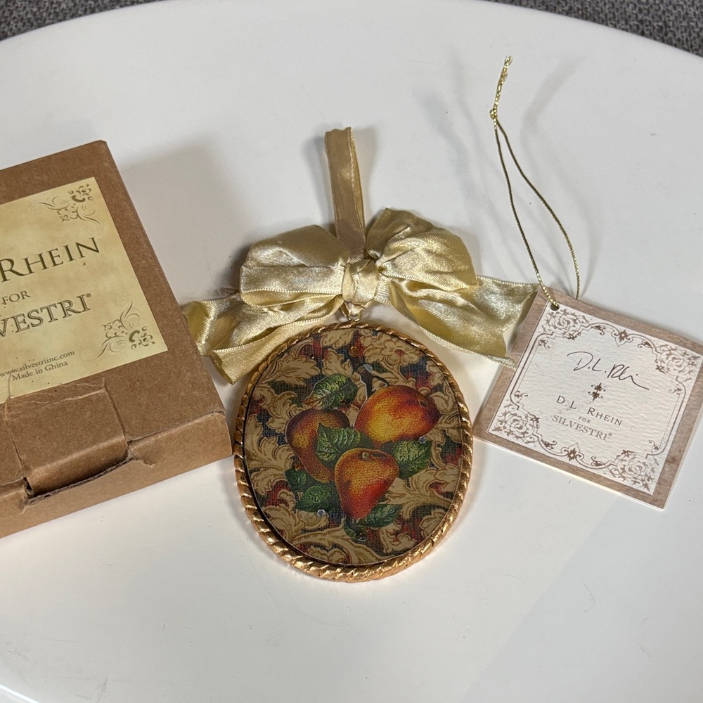 Silvestri Fruit Ornament with Gold Ribbon